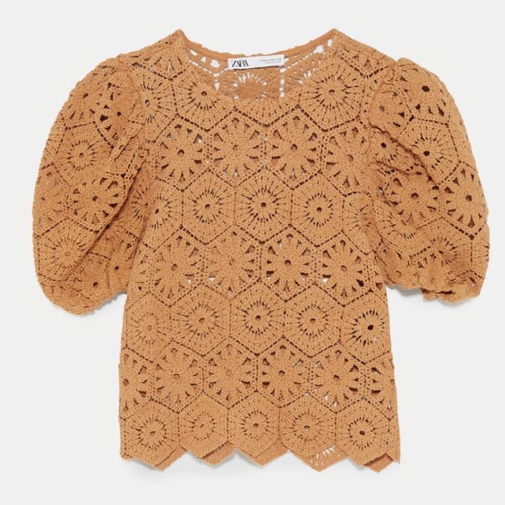 NWT Zara crochet knit top